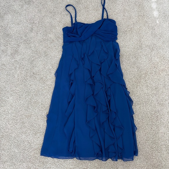 Joseph Ribkoff Dresses & Skirts - Joseph Ribkoff Y2K Ruffle Cocktail Dress Womens 6 Blue Empire Waist